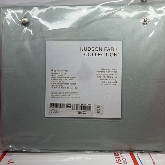 BNIB Hudson Park Collection KING size Flat Sheet light Green - Picture 4 of 7